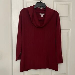 Dress Barn Rich Burgundy Cowl Neck Sweater